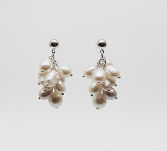 Grape pearl earrings