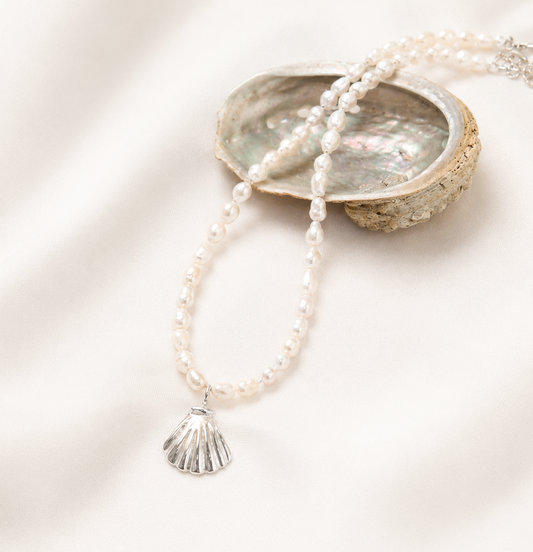 Seashell pearl necklace