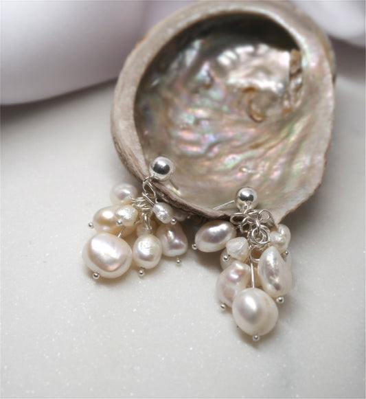 Grape pearl earrings