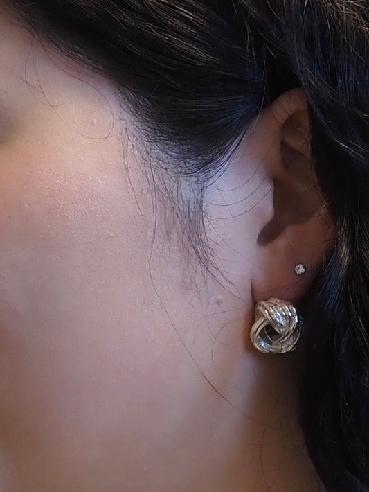 Silver embrace earrings
