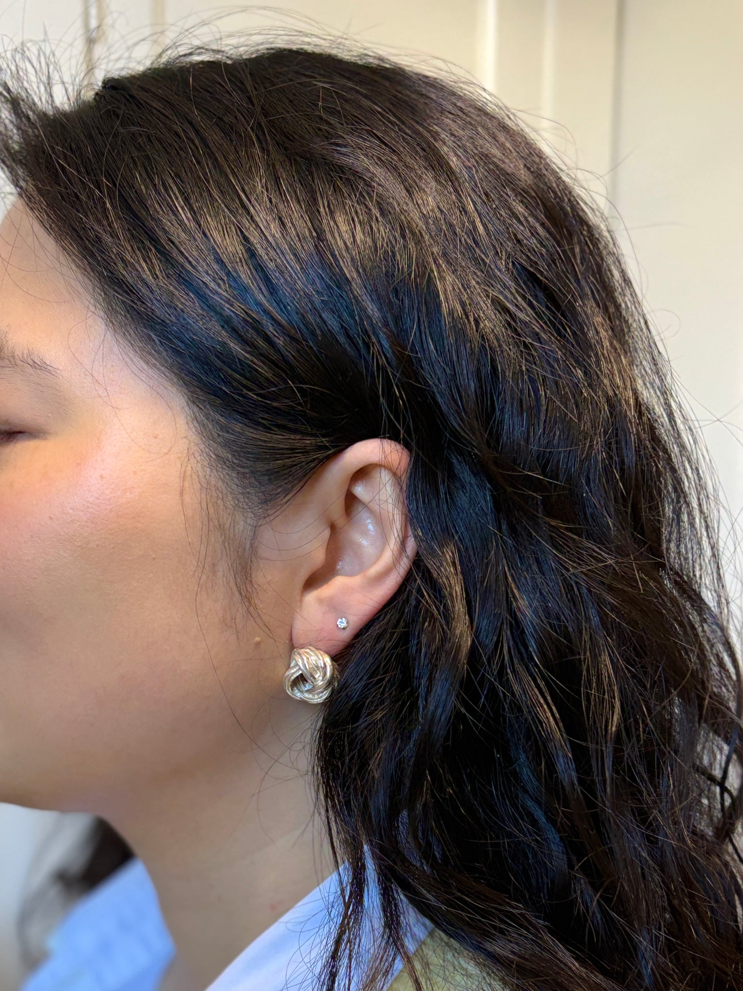 Silver embrace earrings